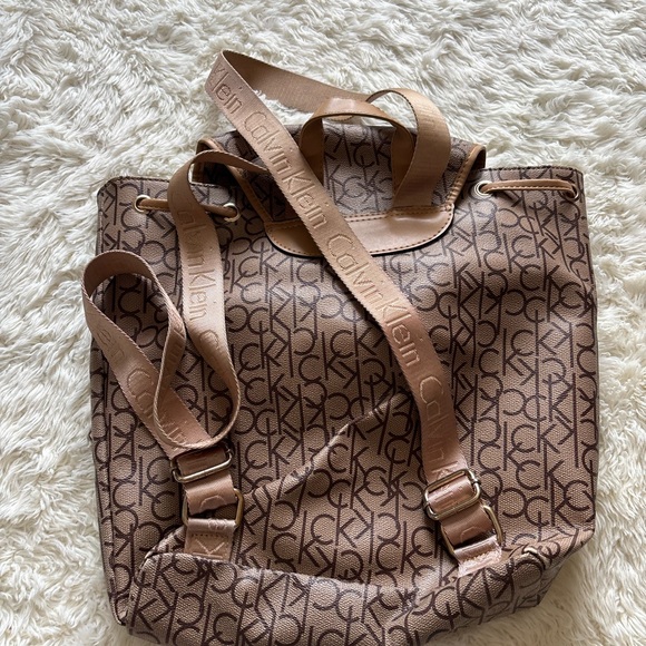 Calvin Klein Tan Monogram Backpack